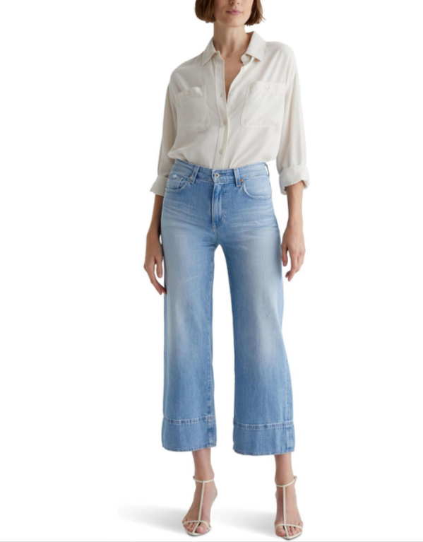 Ag Saige Mid Rise Wide Leg Crop Jeans MSRP $225