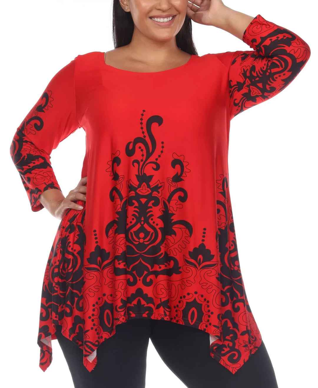 White Mark Plus Size Yanette Tunic Top MSRP $46