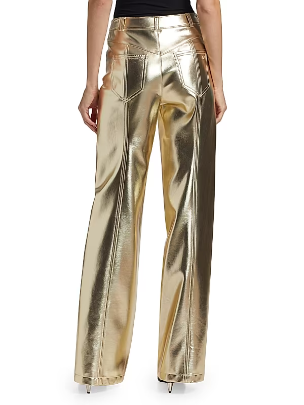 Cinq a Sept Metallic Faux Leather Pants MSRP $355
