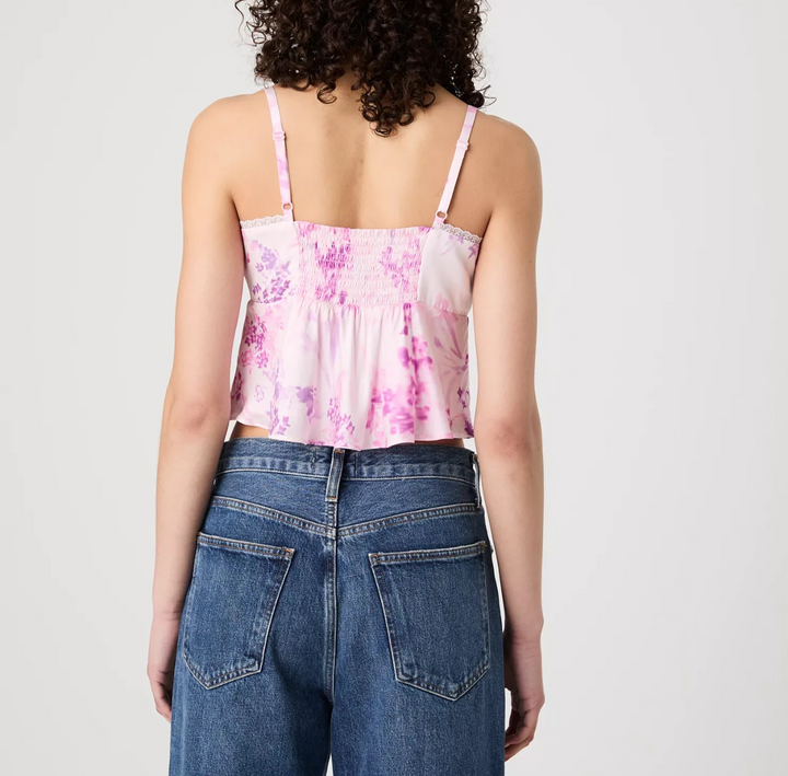 French Connection Elyria Oona Satin Baby Doll Top MSRP $88