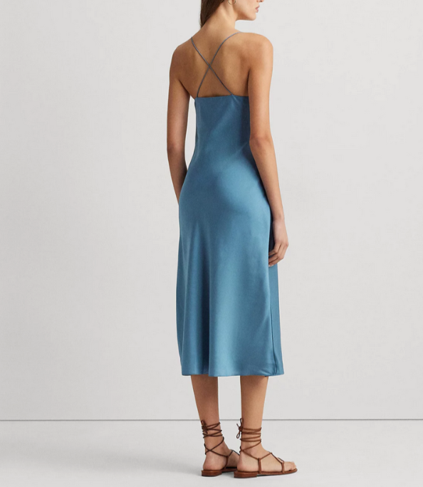 Lauren Ralph Lauren Satin Charmeuse Slip Dress MSRP $185