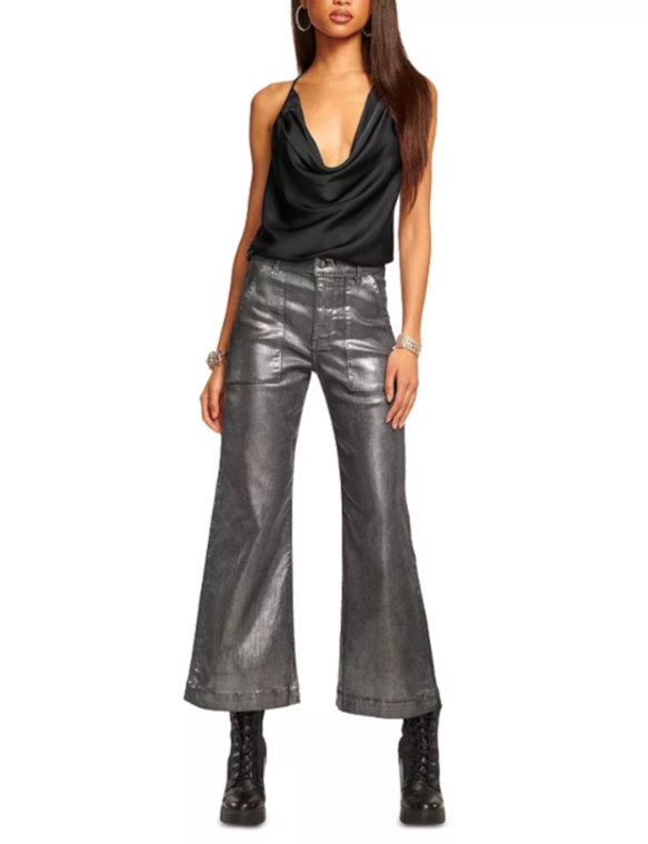 Ramy Brook Clifford Cropped Metallic Pants MSRP $295
