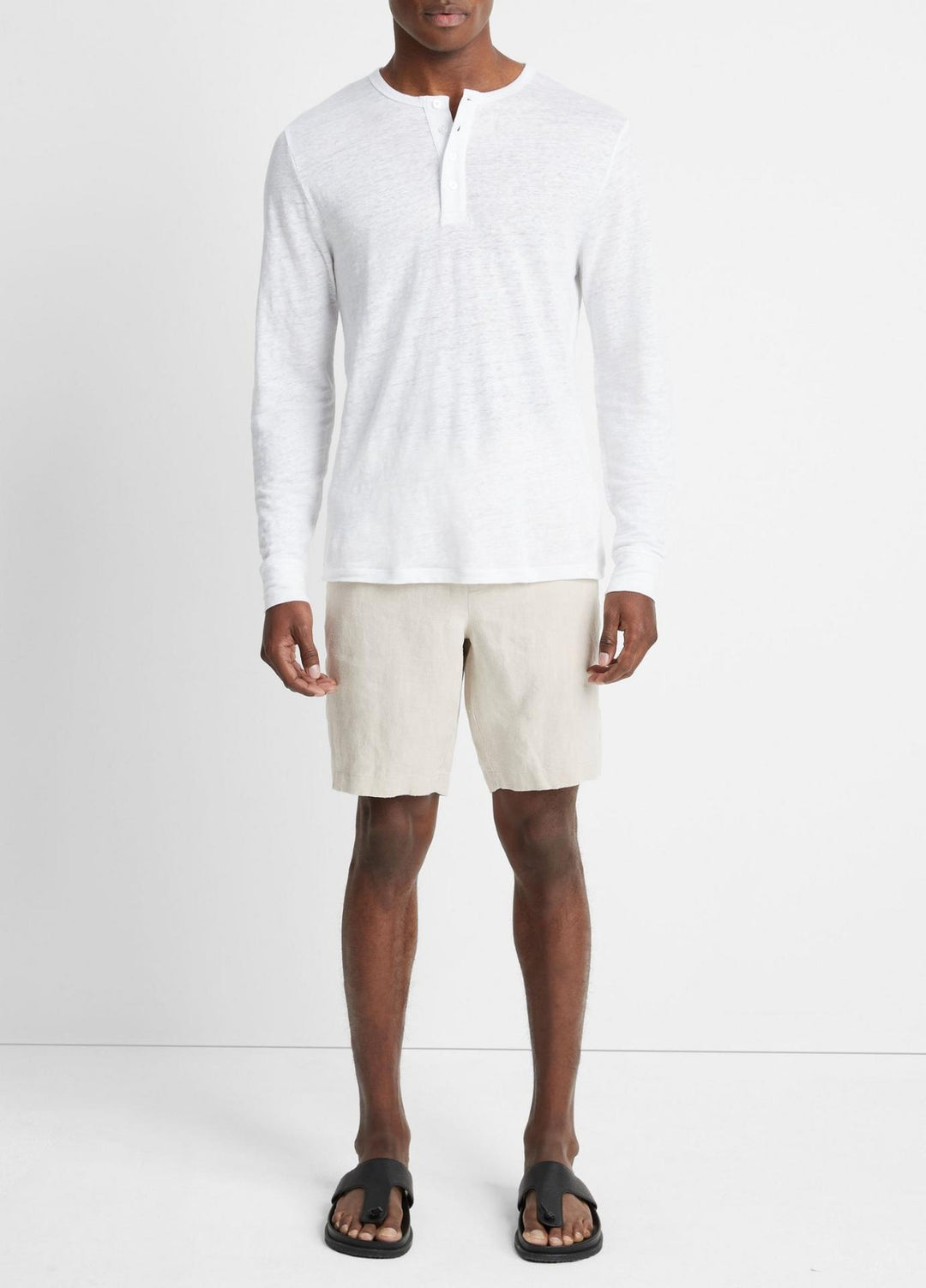 Vince Men's Linen Long-Sleeve Henley MSRP $195