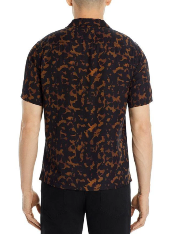 Theory Irving Tortoise Short Sleeve Button Down Shirt MSRP $195