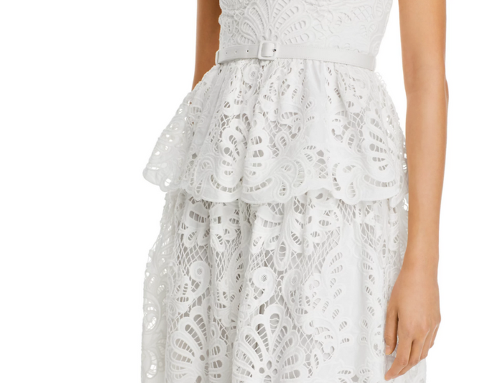 Self-Portrait Lace Bustier Midi Dress MSRP $655