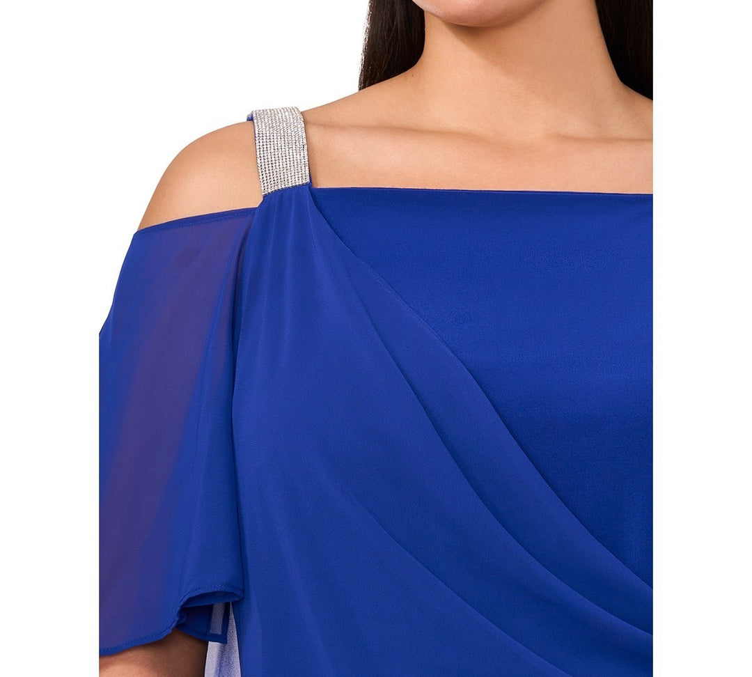 MSK Plus Size Embellished Cold-Shoulder Draped Shift Dress MSRP $89