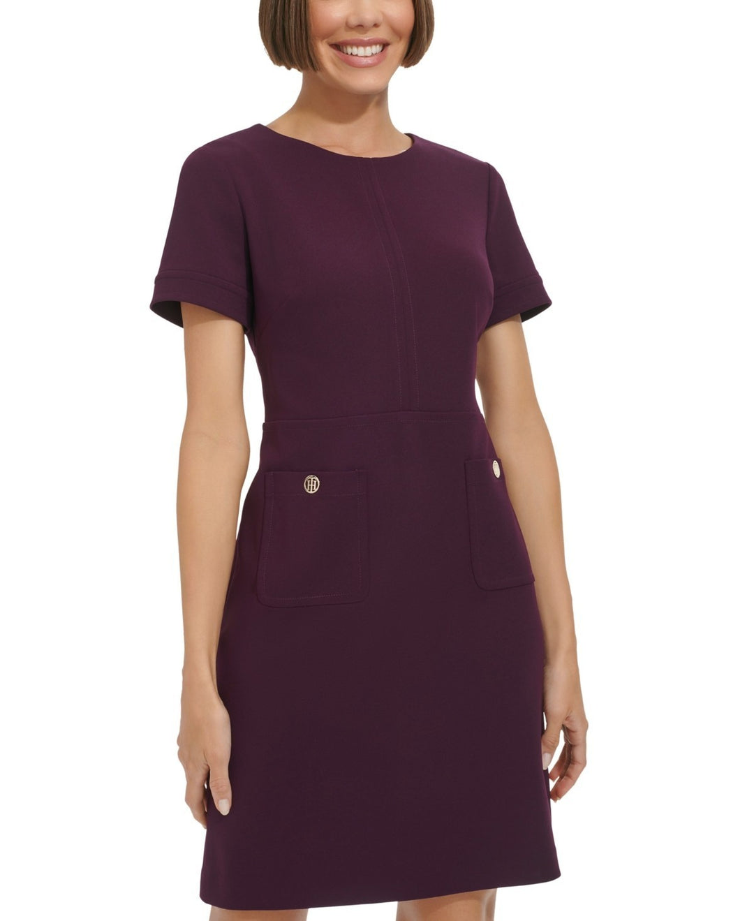 Tommy Hilfiger Women's Patch-Pocket Shift Dress MSRP $99