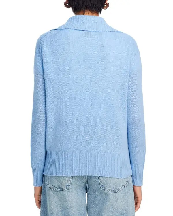 C by Bloomingdale's Cashmere Drop Shoulder Half Zip Cashmere Sweater MSRP $198