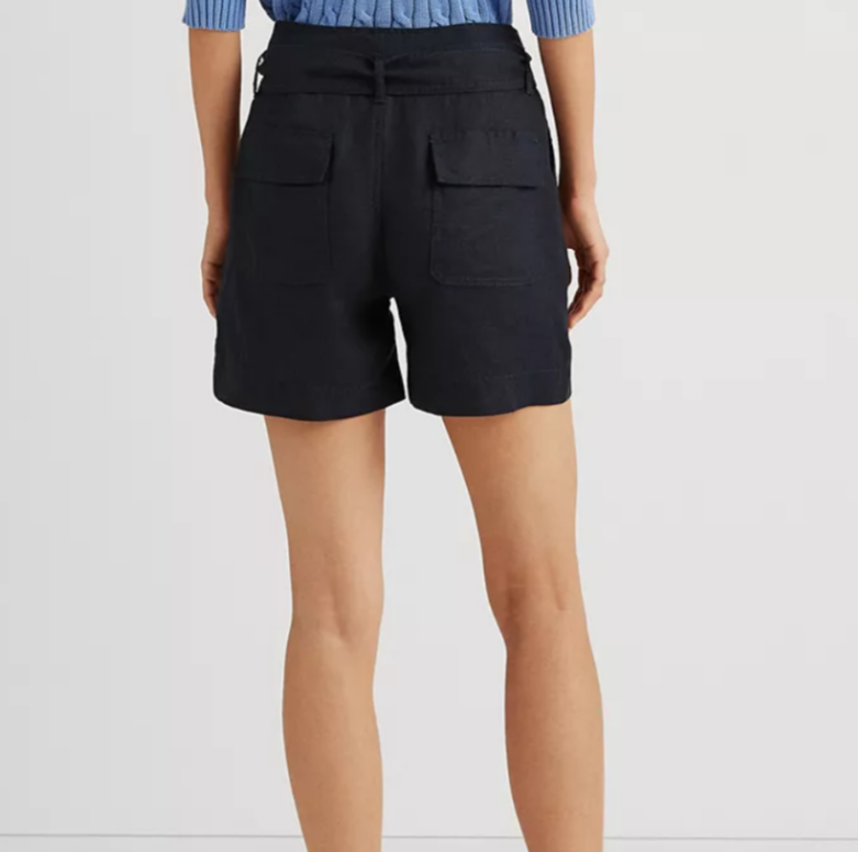 Lauren Ralph Lauren Belted Linen Short MSRP $79