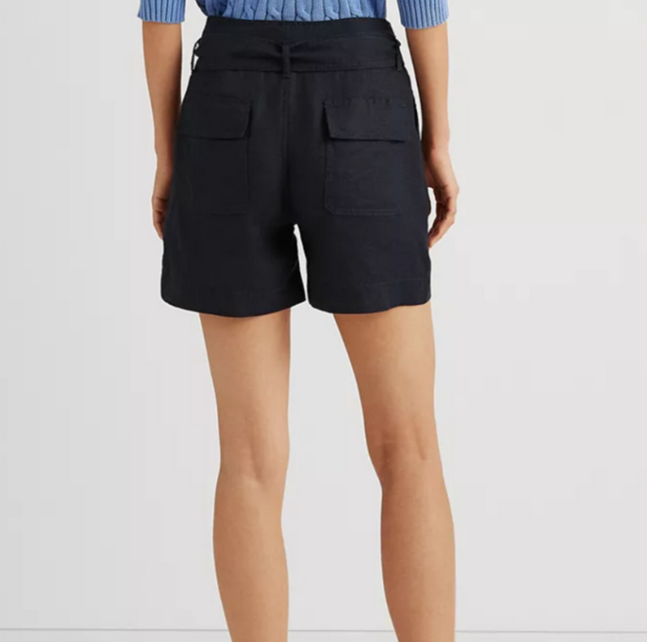 Lauren Ralph Lauren Belted Linen Short MSRP $79