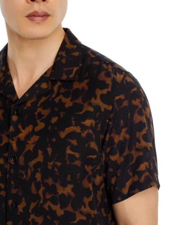 Theory Irving Tortoise Short Sleeve Button Down Shirt MSRP $195