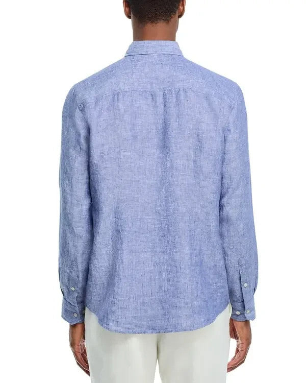 The Men's Store Yarn-Dyed Standard Fit Linen Shirt MSRP $108