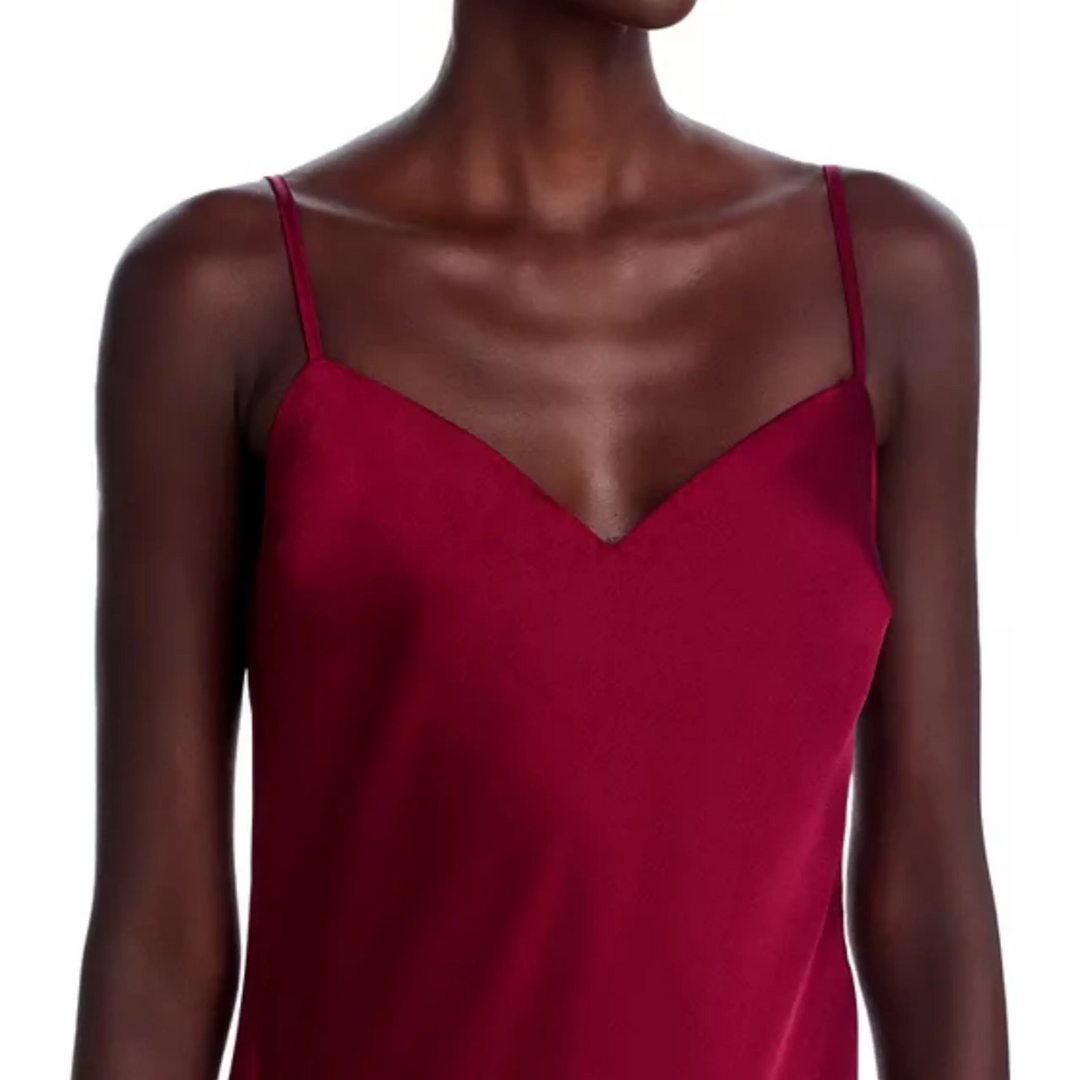 Aqua Satin Bias Cut Slip MIDI Dress MSRP $98