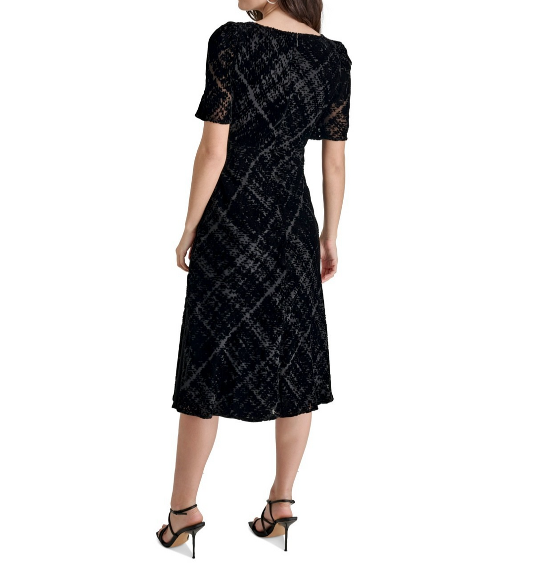 DKNY Women's Sweetheart-Neck Velvet MIDI Dress MSRP $139