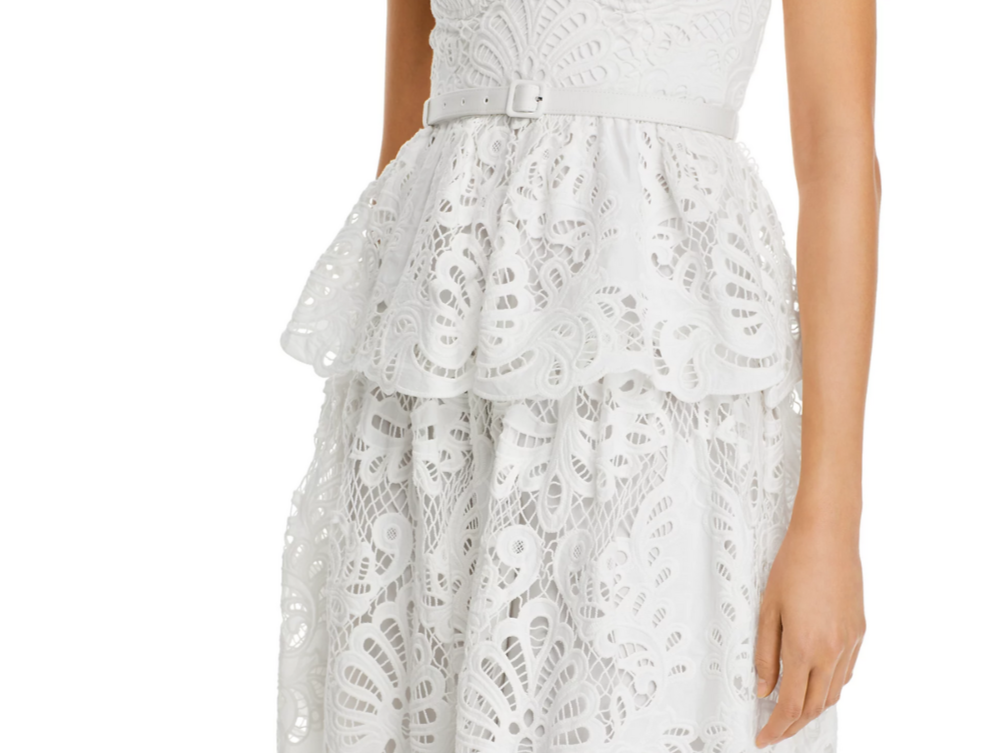 Self-Portrait Lace Bustier Midi Dress MSRP $655