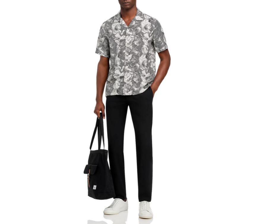 Theory Irving Printed Button Down Camp Shirt MSRP $195