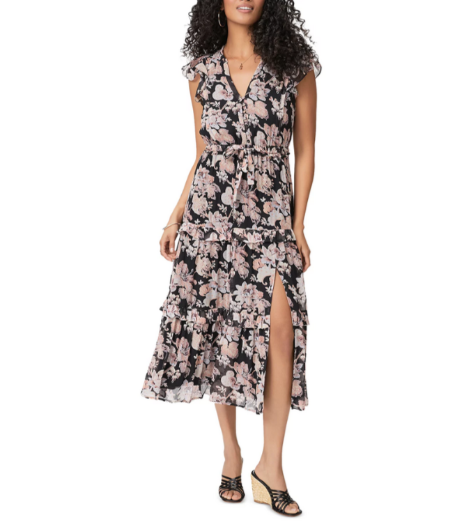 PAIGE Rozlyn Silk Midi Dress MSRP $429