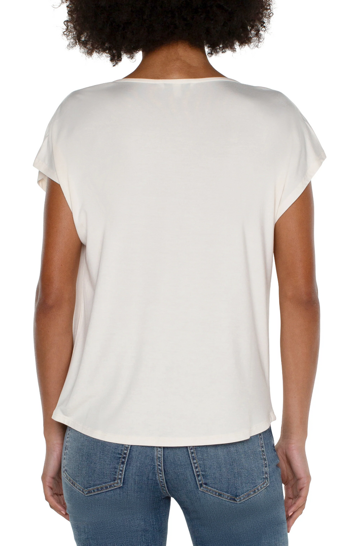 Liverpool Los Angeles Cowl Neck Dolman Short Sleeve Top MSRP$ 48