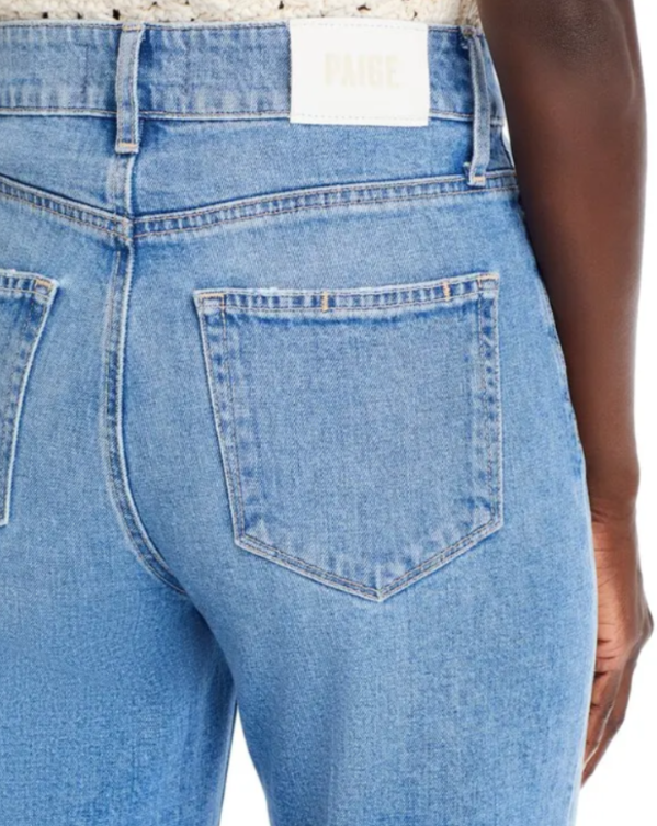 Paige Anessa Raw Hem High Rise Ankle Wide Leg Jeans MSRP $229