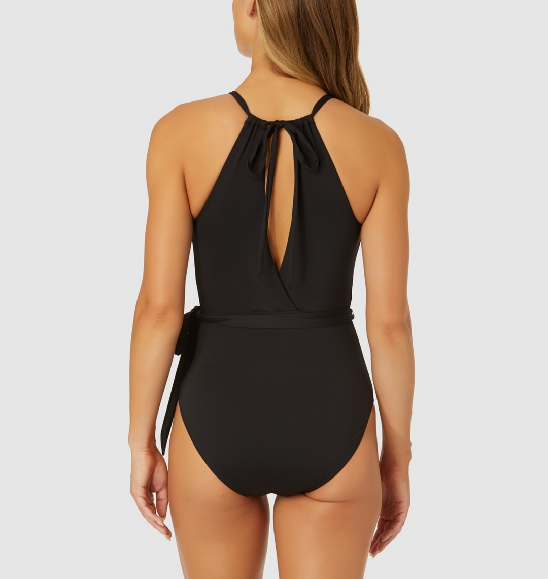 Anne Cole Plunge-Neckline One-Piece Swimsuit MSRP $92