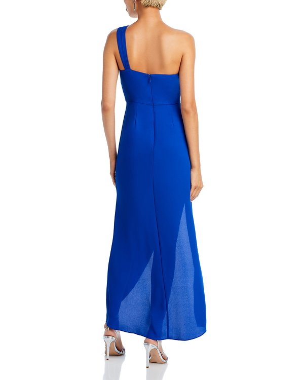 BCBGMAXAZRIA One Shoulder Faux Wrap Dress MSRP $328