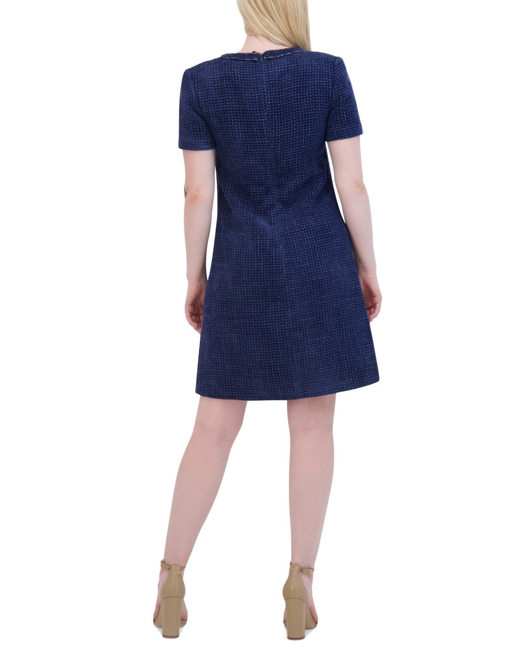 Eliza J Women's Braided Trim Boucle Shift Dress MSRP $158