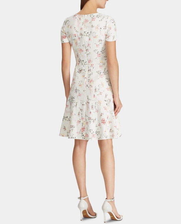 LAUREN Ralph Lauren Printed Fit & Flare Dress MSRP $165