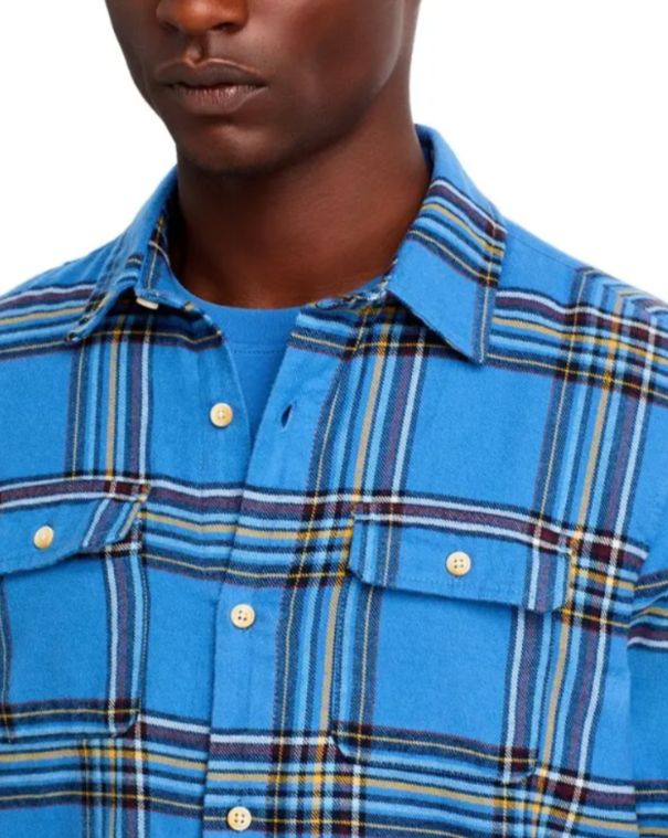 Scotch & Soda Regular Fit Plaid Flannel Shirt MSRP $158