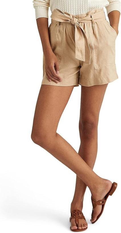 LAUREN Ralph Lauren Belted Linen Shorts MSRP $99