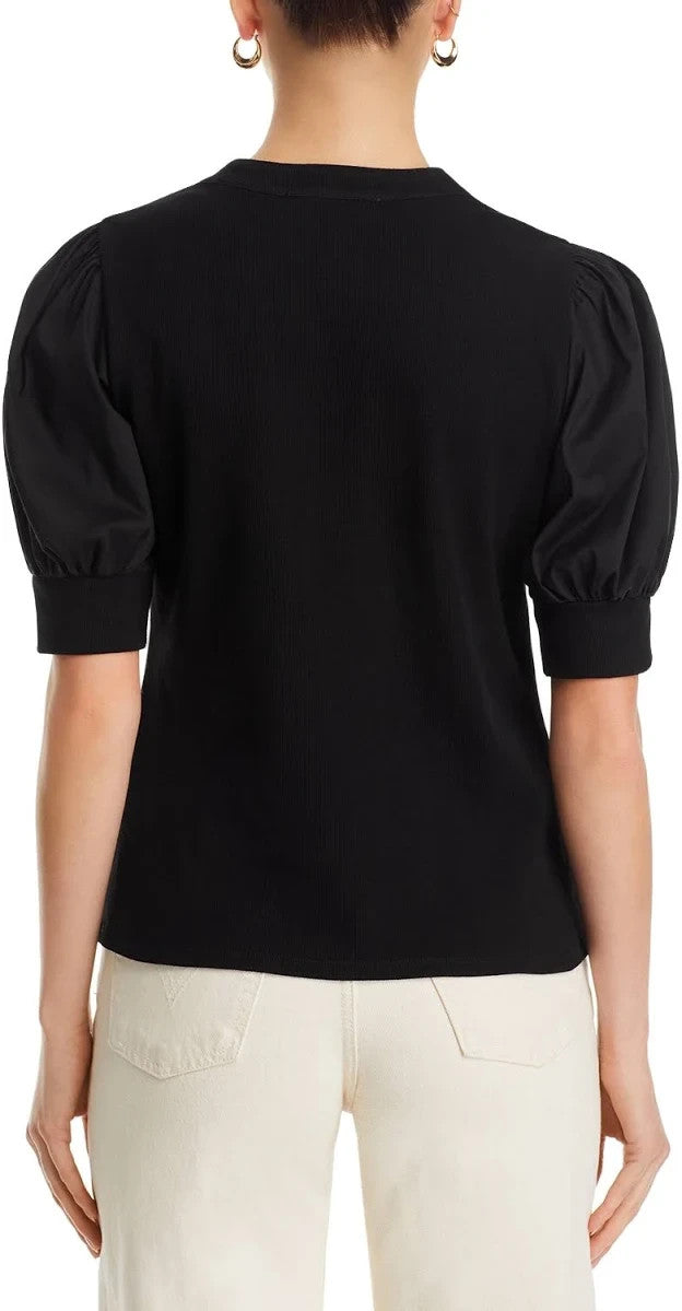 Single Thread Puff Sleeve Henley Top MSRP $68