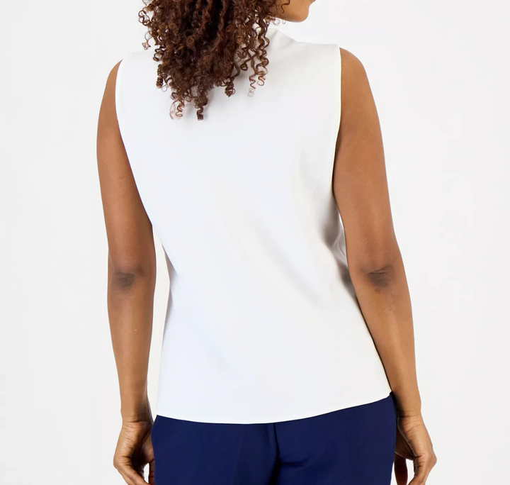 Kasper Women's Sleeveless Tie-Neck Top MSRP $49