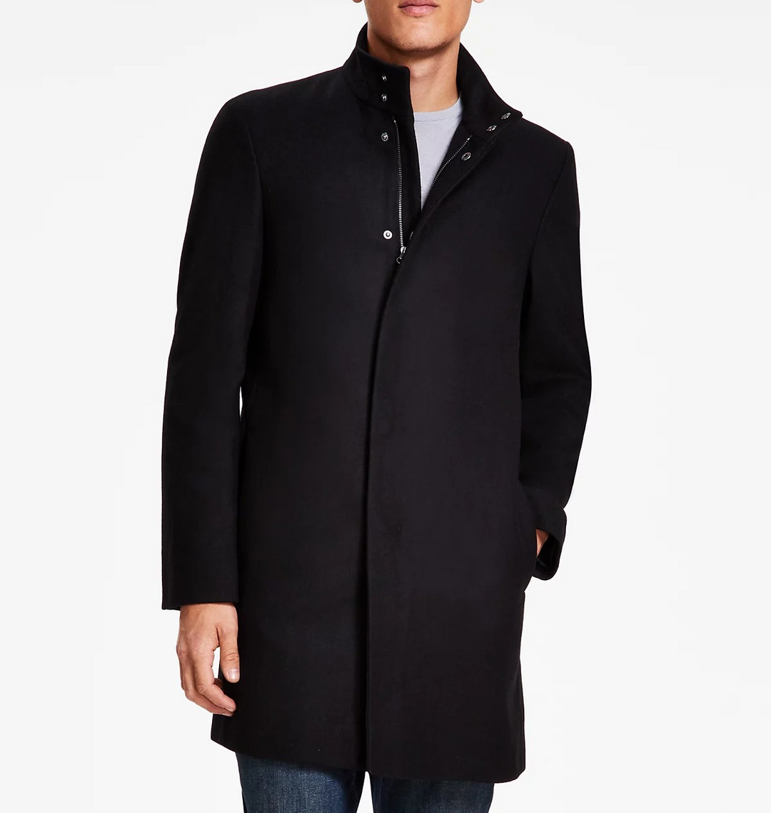 Calvin Klein Men's Mayden Slim-Fit Wool Blend Overcoat MSRP $495