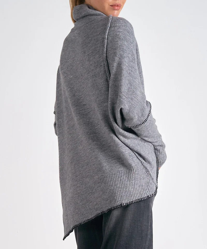 Elan Asymmetric Turtleneck Sweater MSRP $112
