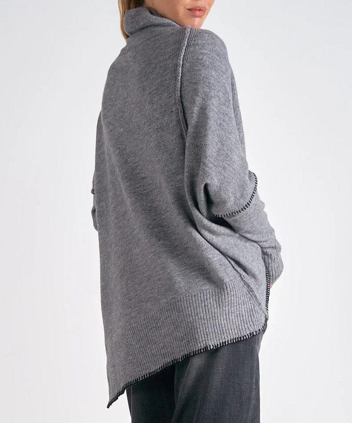 Elan Asymmetric Turtleneck Sweater MSRP $112