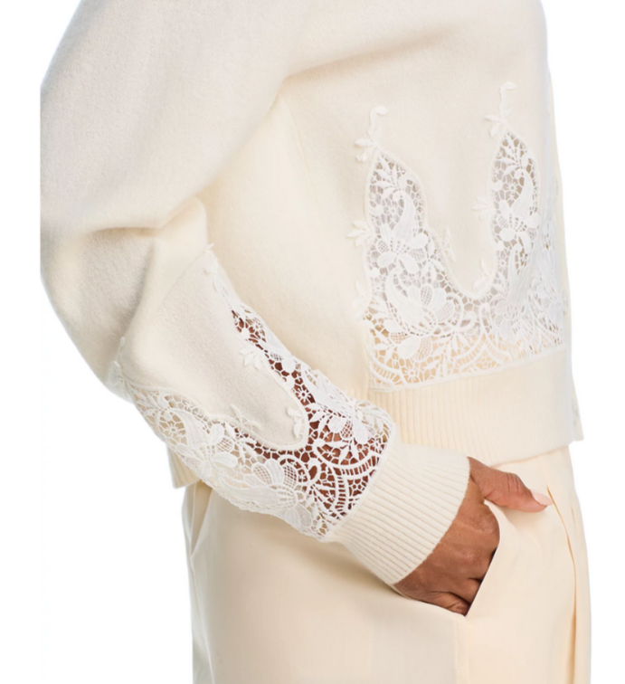 RHODE Marie Lace Embellished Cardigan MSRP $395