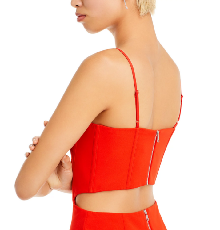 Bardot Martini Cutout Corset Midi Dress MSRP $139