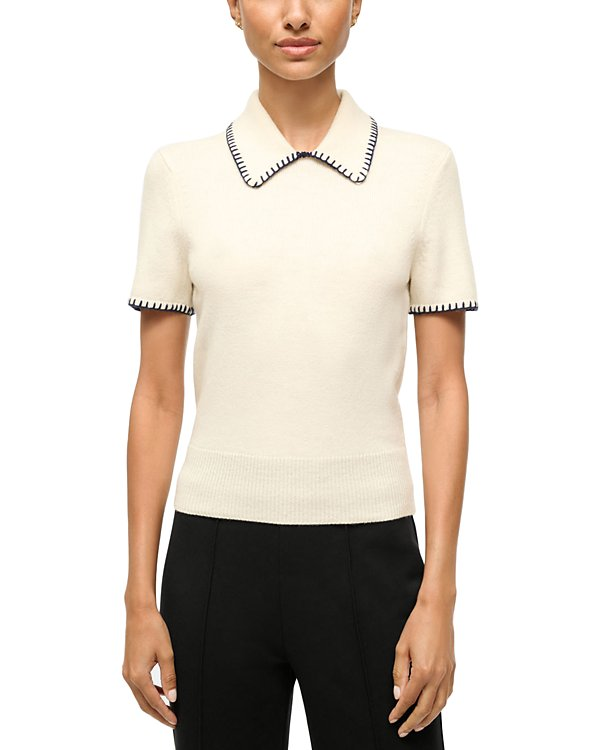 Staud Windsor Whip Stitch Trim Top MSRP $265
