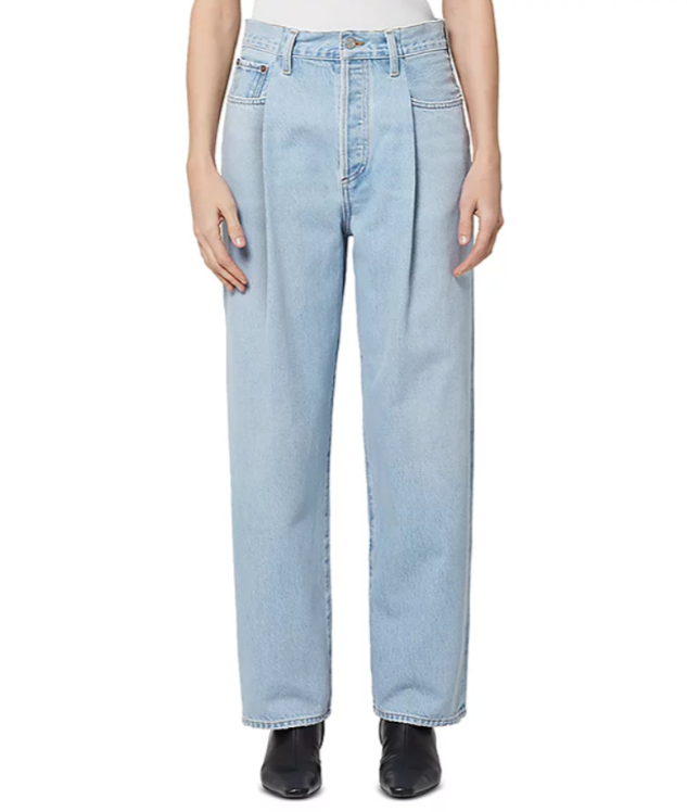 AGOLDE Fold Waistband High Rise Wide Leg Ankle Jeans MSRP $258