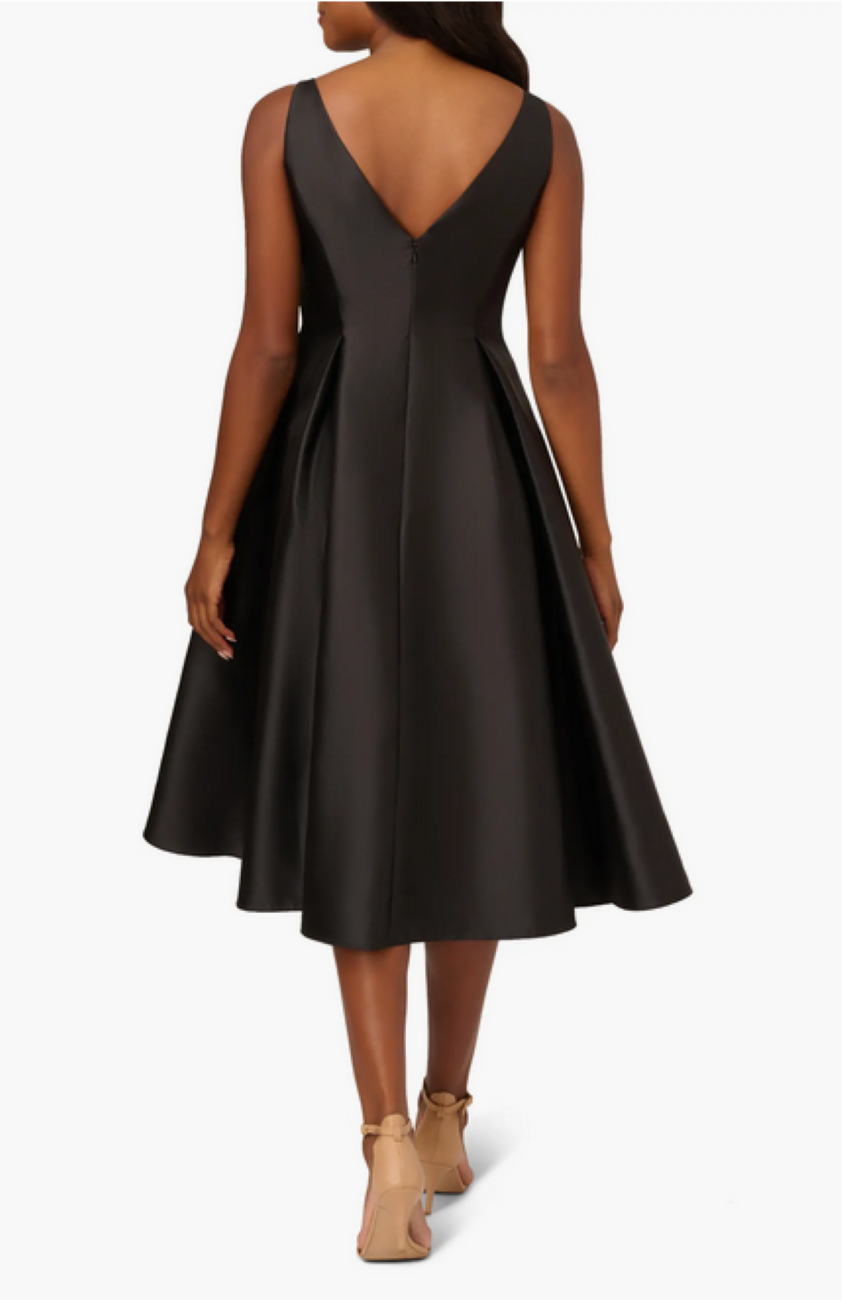 Adrianna Papell Sleeveless Mikado Fit & Flare Midi Dress MSRP $160