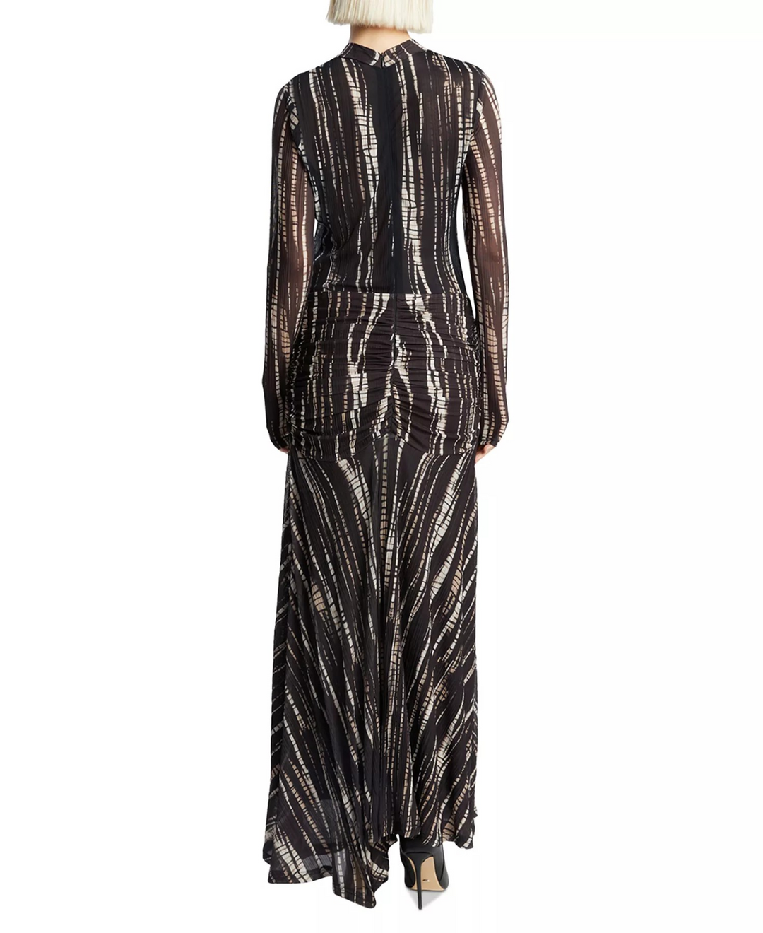 Bardot Women's Lea Printed Mesh Mock Neck Maxi Dress MSRP $159