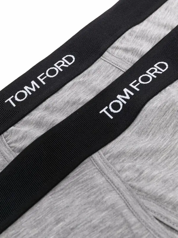 Tom Ford Logo-Waistband Cotton Stretch Briefs - Set of 2 MSRP $90
