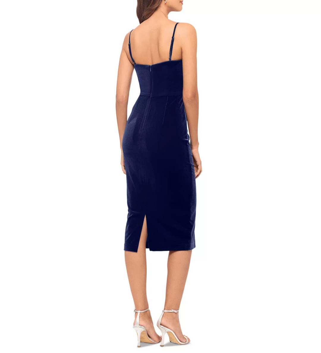 Betsy & Adam Women's Velvet Rosette Sheath Dress MSRP $249