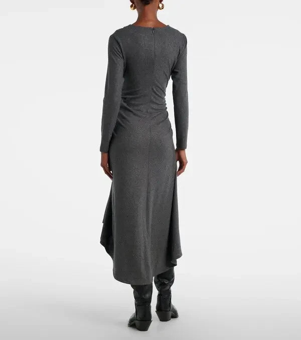 Veronica Beard Theodora Ruched Wool-blend Midi Dress MSRP $498