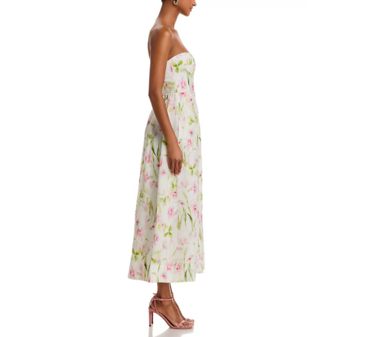 Bardot Lola Floral Corset Midi Dress MSRP $169