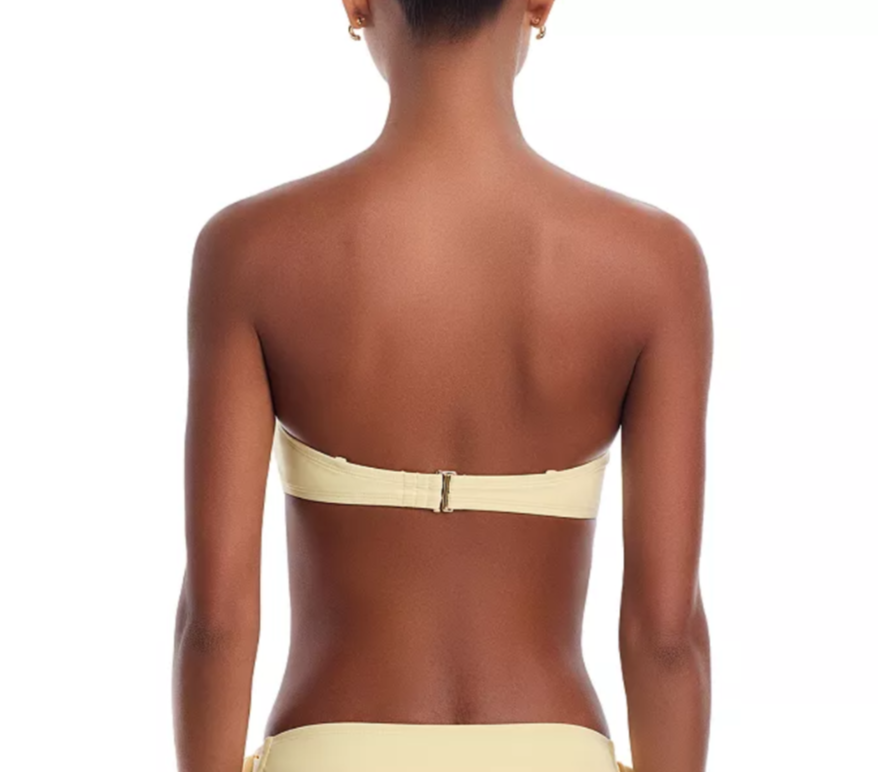 PAIGE Libby Tie Front Bandeau Bikini Top MSRP $118