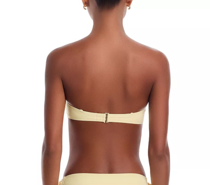 PAIGE Libby Tie Front Bandeau Bikini Top MSRP $118