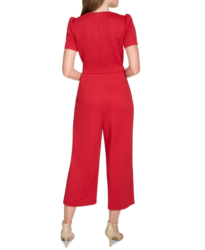 Tommy Hilfiger Puff-Sleeve Cropped Jumpsuit MSRP $129