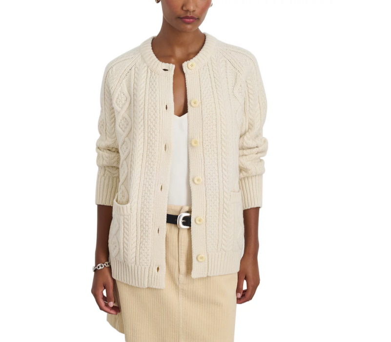 Alex Mill Agnes Cable Knit Cardigan MSRP $235