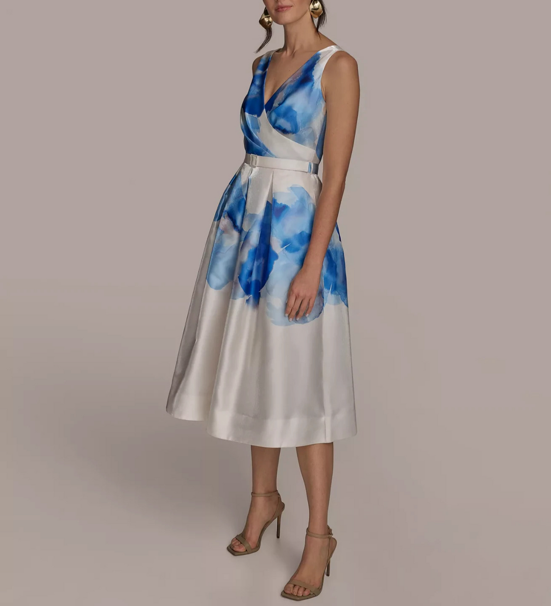 Donna Karan New York Women's Printed A-Line Midi Dress MSRP $259