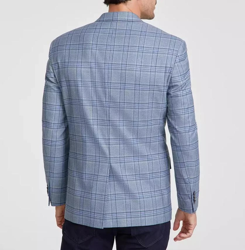 Michael Kors Men's Classic-Fit Seafoam Plaid Sport Coat MSRP $295